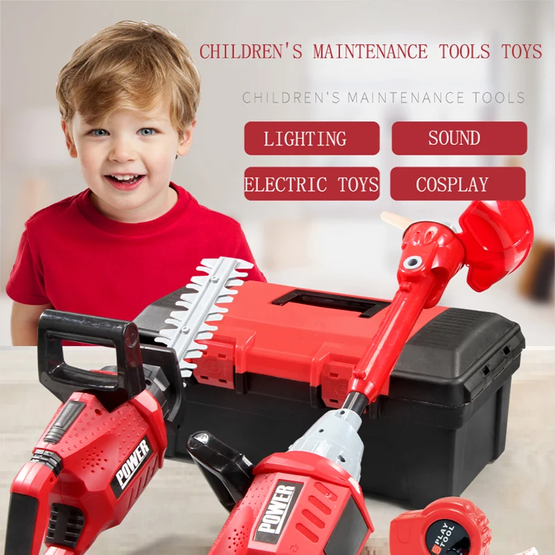 Gardening Tools For 6 Year Old - Children Electric Toolbox Pretend Play Toys