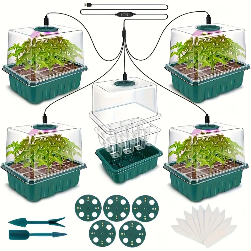 Seed Starter Trays - 5pcs Seed Starter Tray with Grow