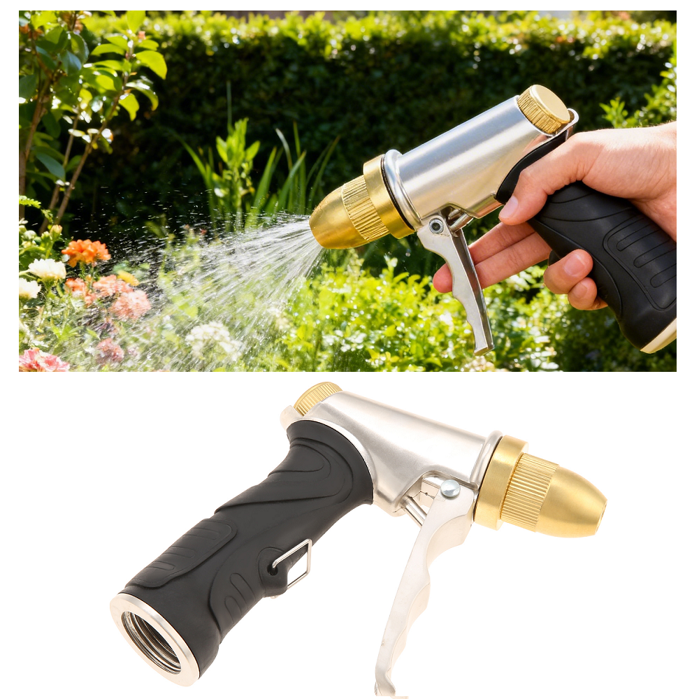 Gardening Tools And Equipment - Metal Garden Hose Spray Nozzle with