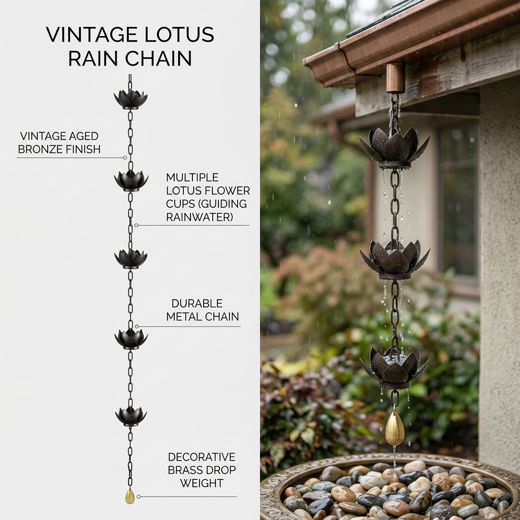 Gardening Tools Basic - Lotus Rain Chain for Gutter Downspout