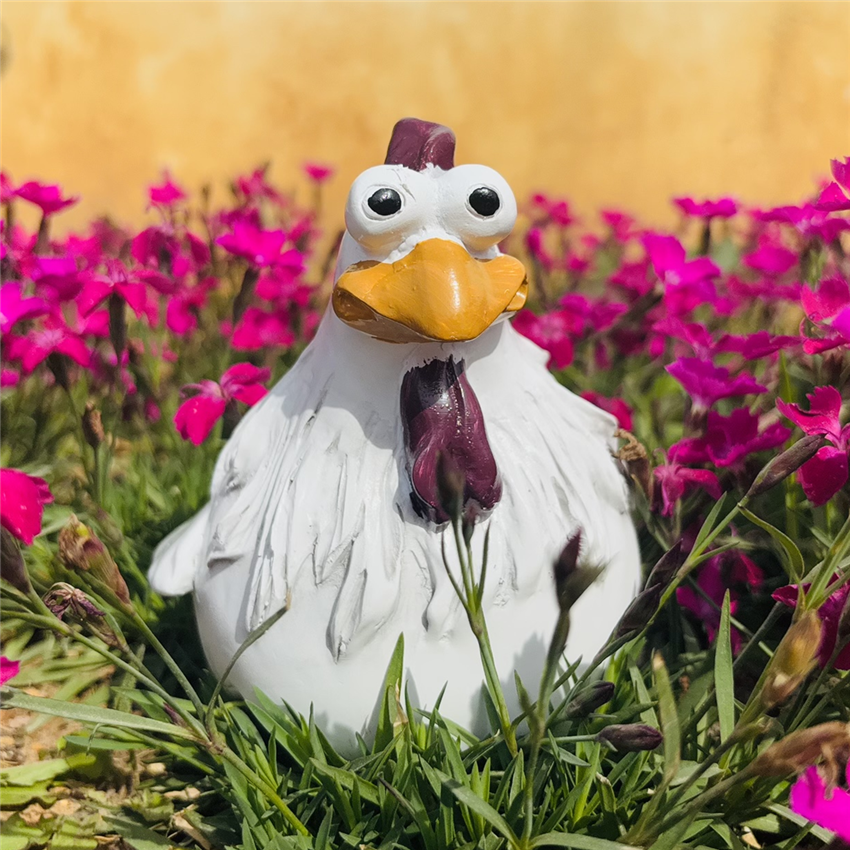 Gardening Tools Store - Funny Chicken Fence Decor Statues Resin