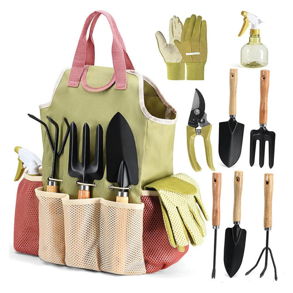 Gardening Tools Bag - 9-piece Complete Garden Tools Set with