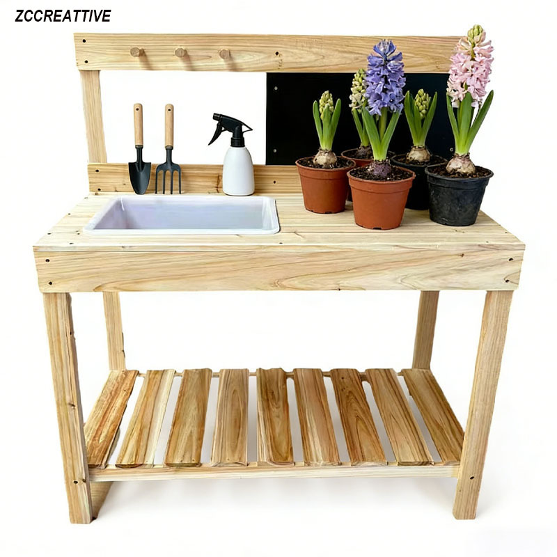 Gardening Tools For 6 Year Old - ZCCREATTIVE Children Wooden Potting Benches Outdoor
