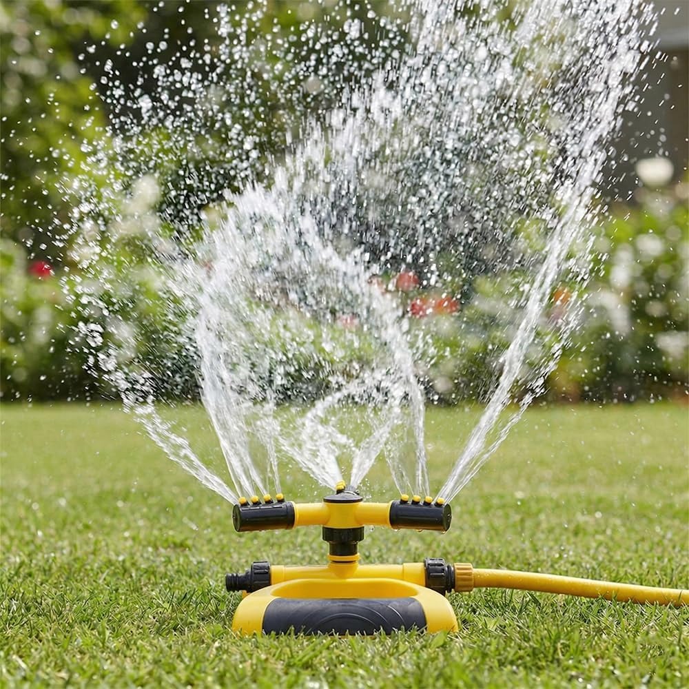 Gardening Tools And Equipment - 360-Degree Automatic Rotating Sprinkler with Base