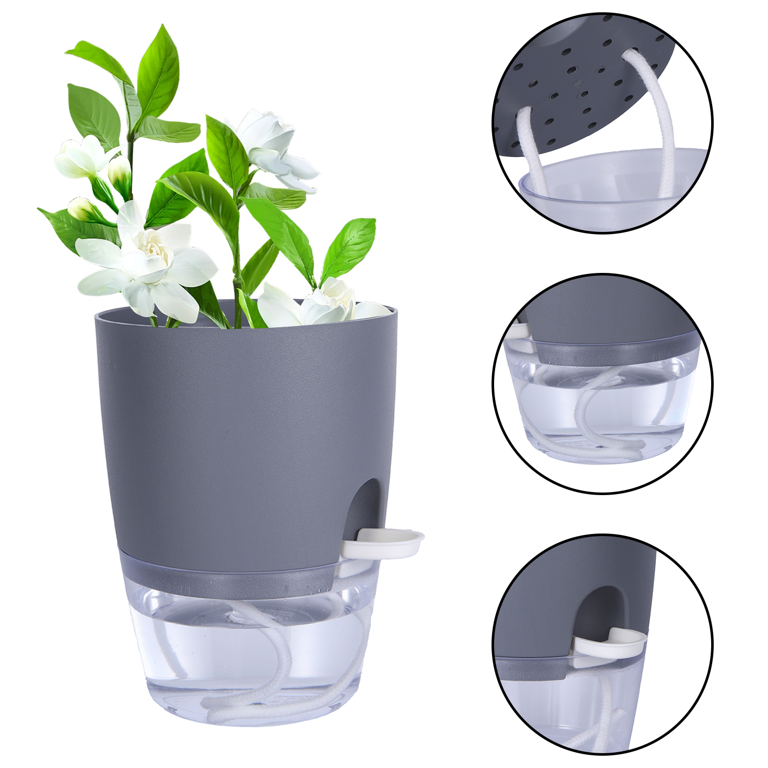 Gardening Tools Brands - 8.2/10.5/15.3/23.5cm Hydroponic Pot Self Watering Flower