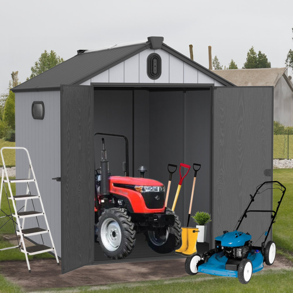Gardening Tools Big - 6*8ft plastic storage shed for backyard