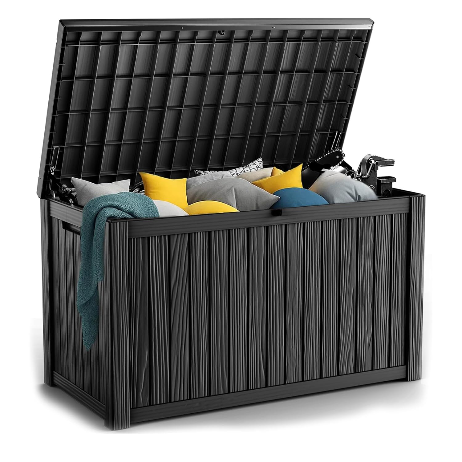 Gardening Tools - 180Gal Lockable Resin Deck Box Waterproof