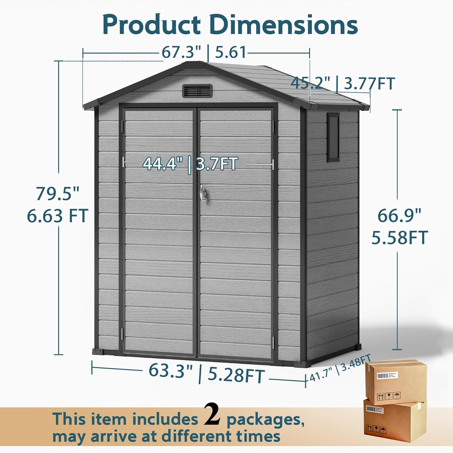 6X4 FT Outdoor Shed, Plastic S - مراجعة Gardening Tools وسعره