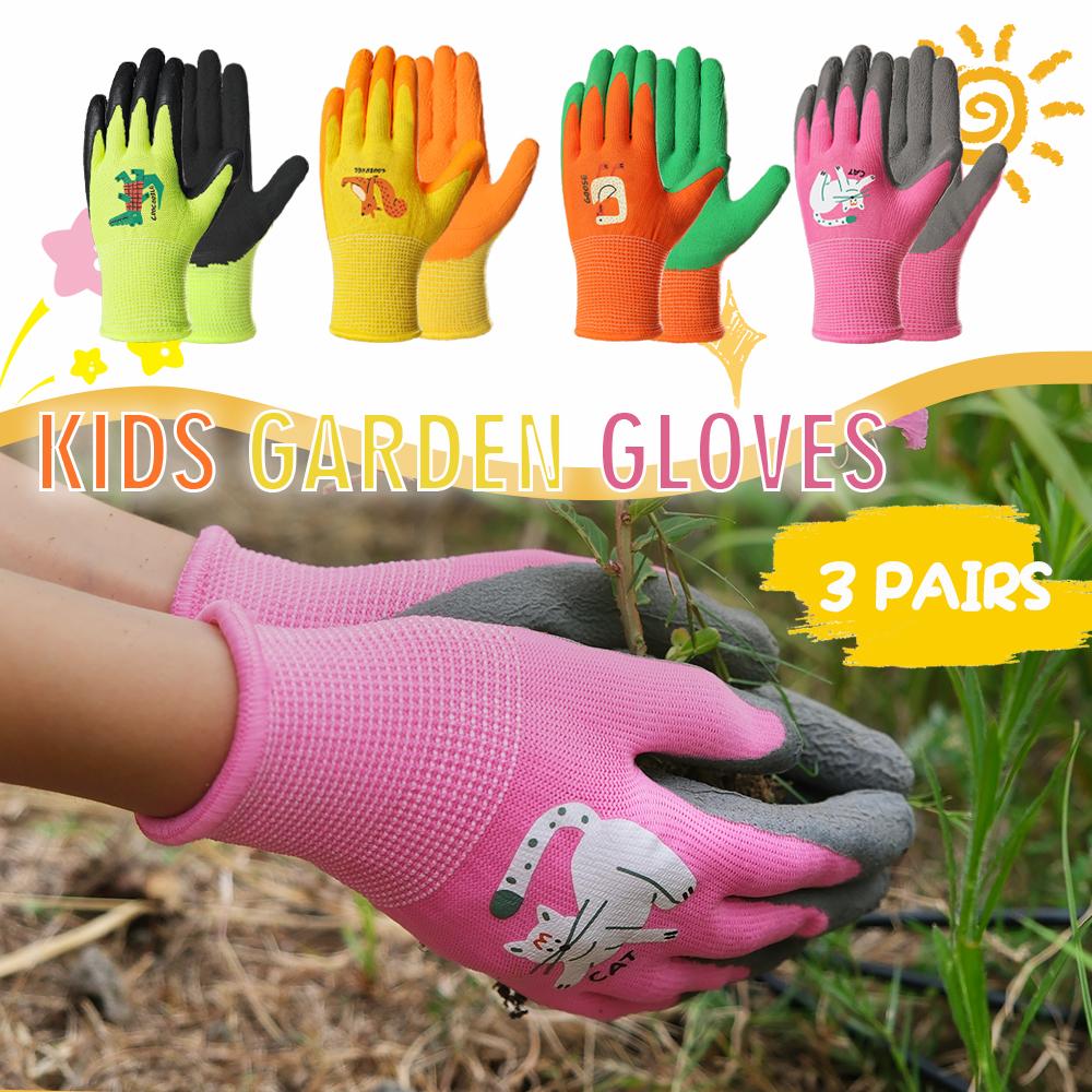 3 Pairs Kids Gardening Gloves  - مراجعة Gardening Tools For 6 Year Old وسعره