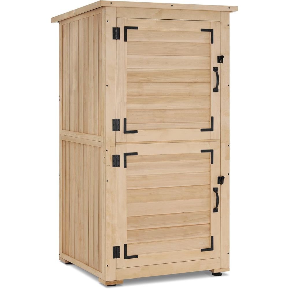 30 Natural Wood Outdoor Storag - مراجعة Gardening Tools وسعره