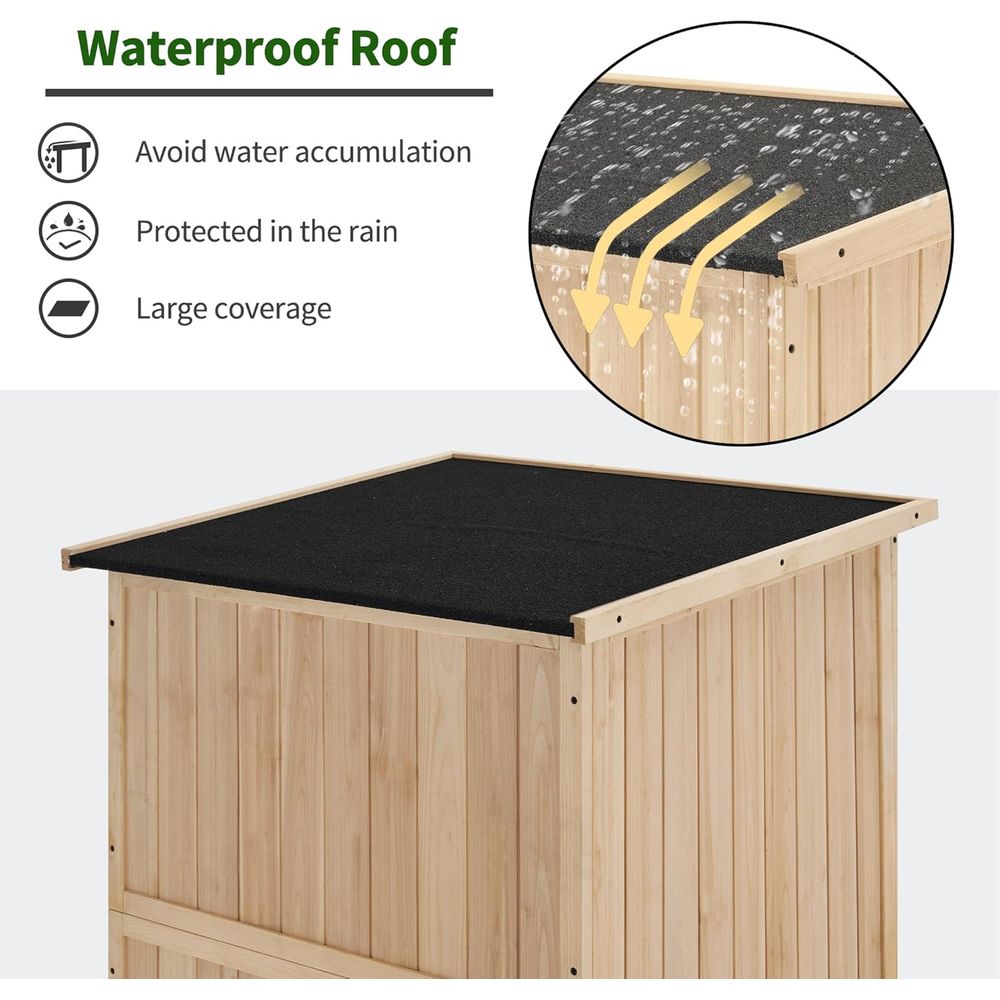30 Natural Wood Outdoor Storag - مراجعة Gardening Tools وسعره