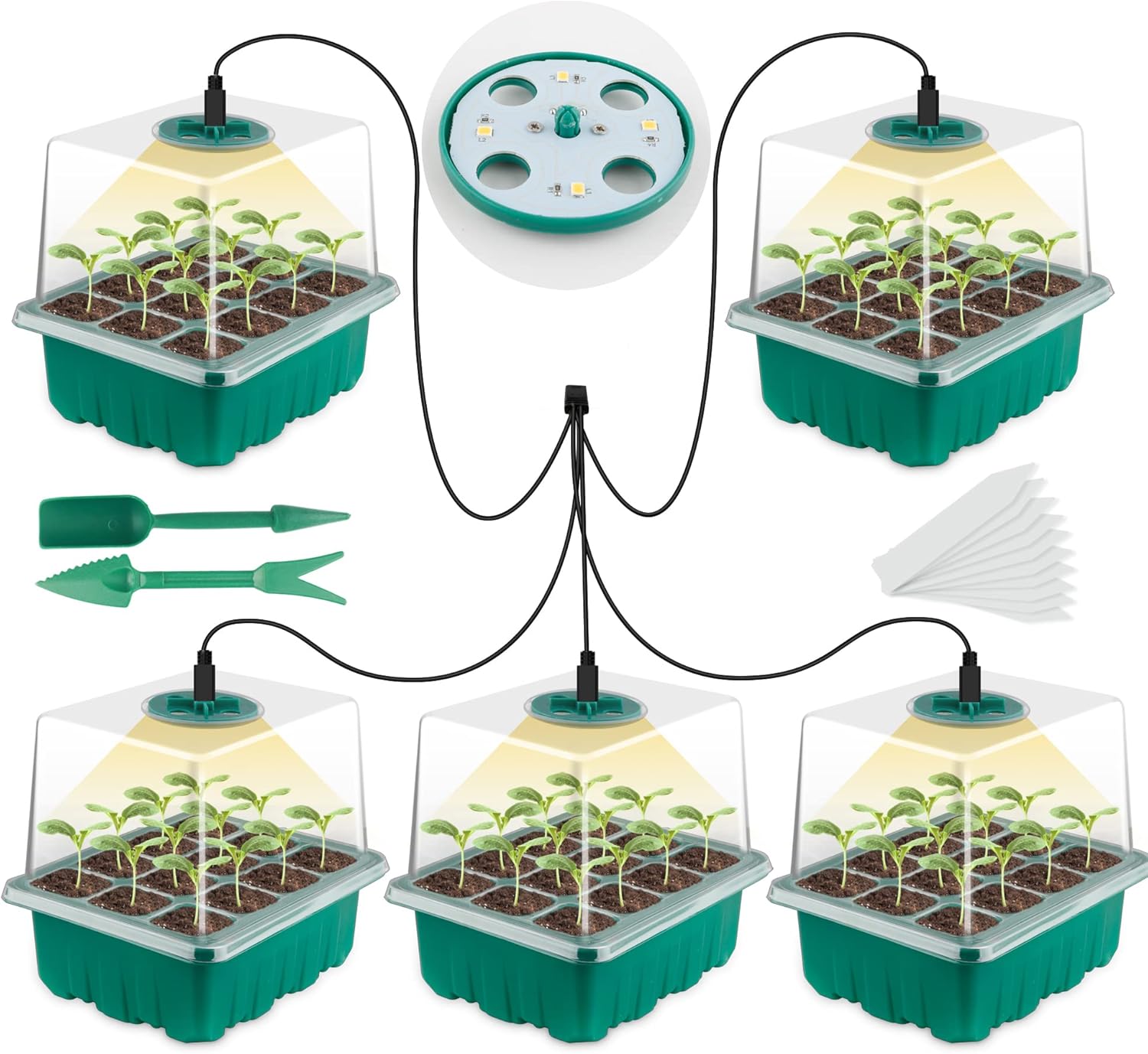 Seed Starter Tray with Grow Li - مراجعة Seed Starter Trays وسعره