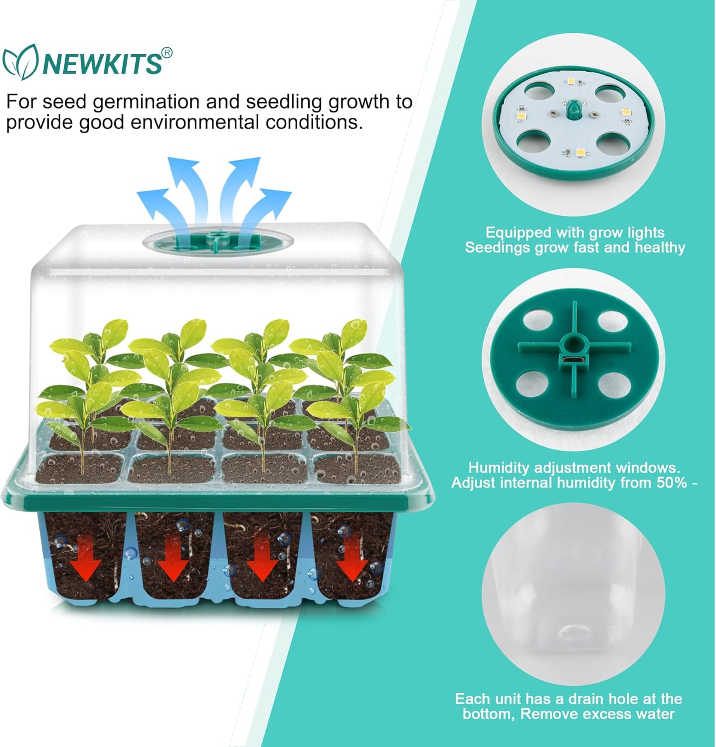Seed Starter Tray with Grow Li - مراجعة Seed Starter Trays وسعره