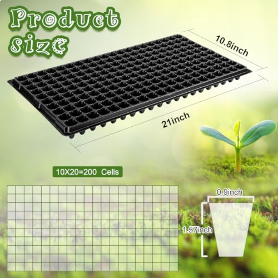 Pack 200 Cell Seedling Trays S - مراجعة Seed Starter Trays وسعره
