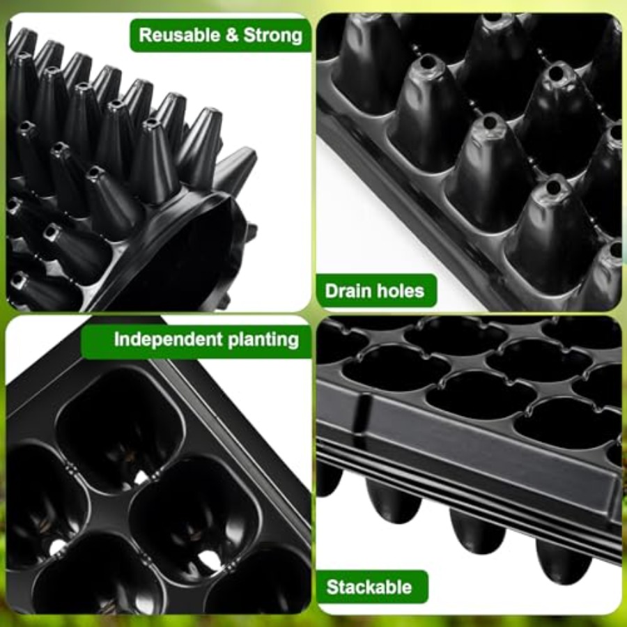 Pack 200 Cell Seedling Trays S - مراجعة Seed Starter Trays وسعره