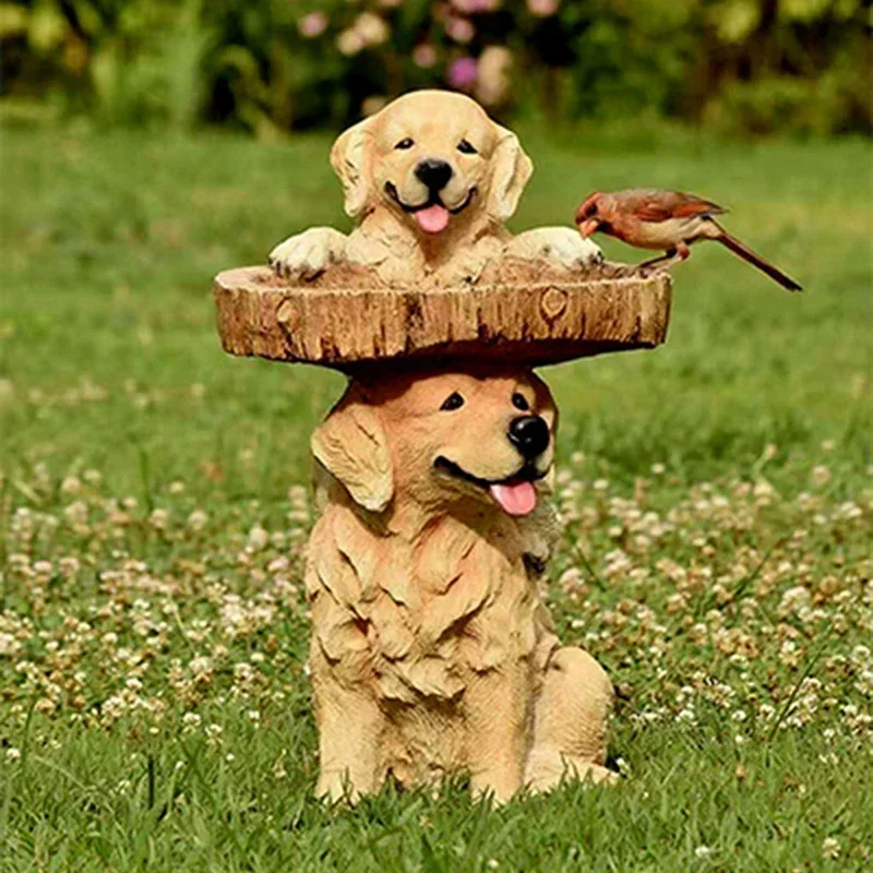 1PC Garden Dog Statues Resin B - مراجعة Gardening Tools Store وسعره