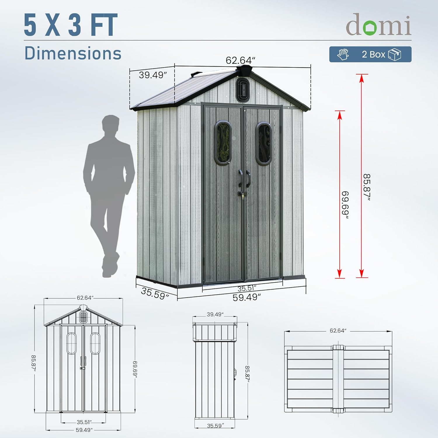 5x3 FT Resin Storage Shed All  - مراجعة Gardening Tools وسعره