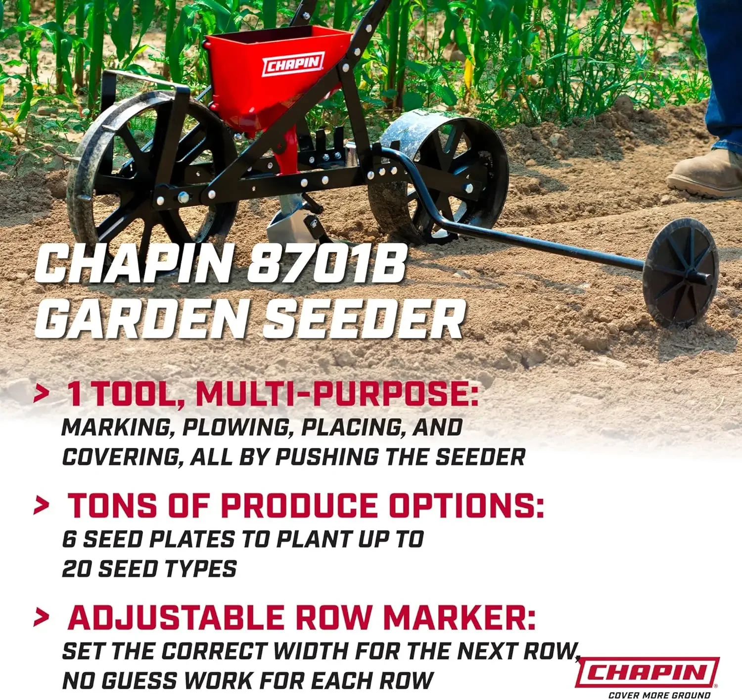 Chapin 8701B Garden Push Seede - مراجعة Garden Row Marker وسعره