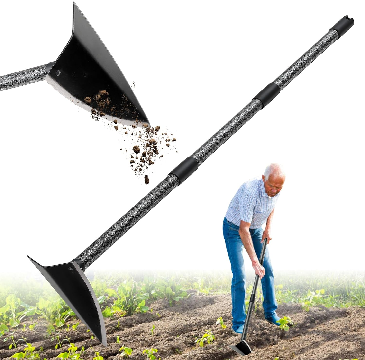 Garden Hoe, Heavy Duty Trenchi - مراجعة Gardening Tools Sharp وسعره