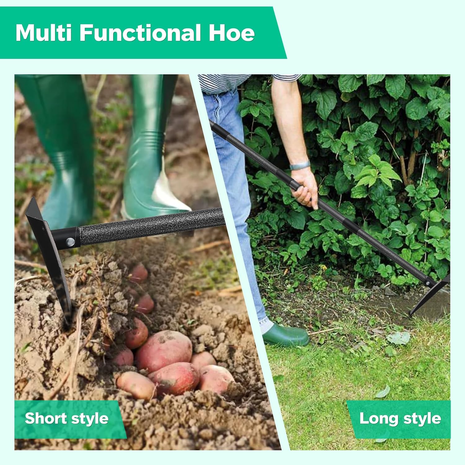 Garden Hoe, Heavy Duty Trenchi - مراجعة Gardening Tools Sharp وسعره