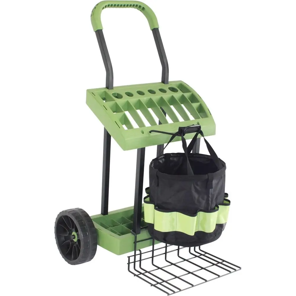 Garden Tool Cart with Tote, Wh - مراجعة Gardening Tools Made In Usa وسعره