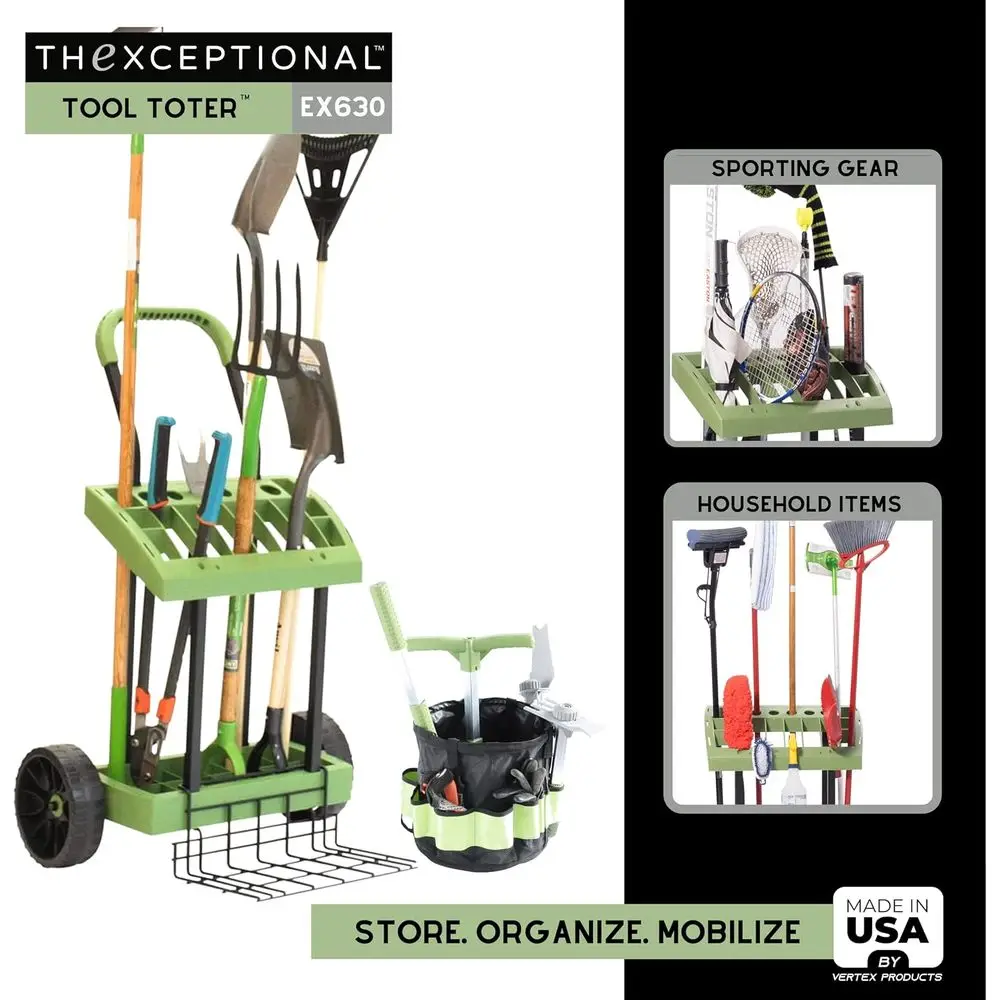 Garden Tool Cart with Tote, Wh - مراجعة Gardening Tools Made In Usa وسعره
