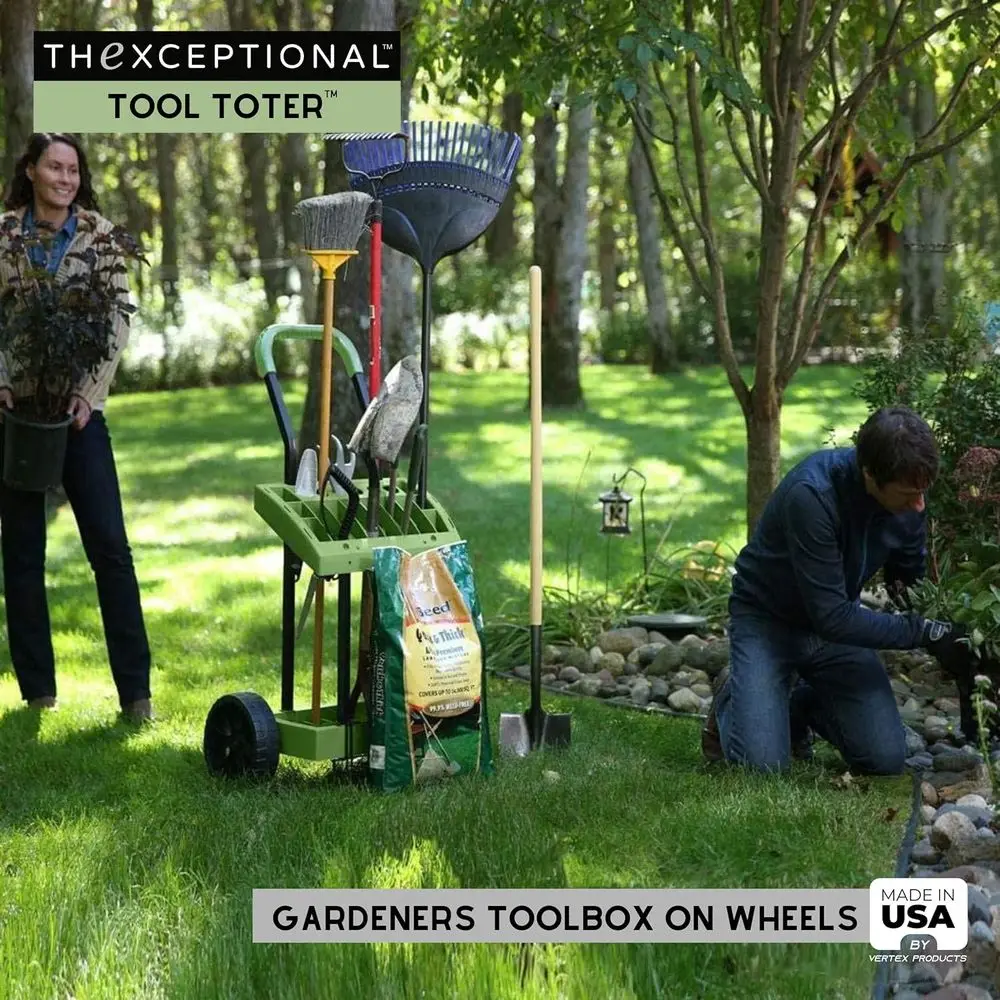 Garden Tool Cart with Tote, Wh - مراجعة Gardening Tools Made In Usa وسعره