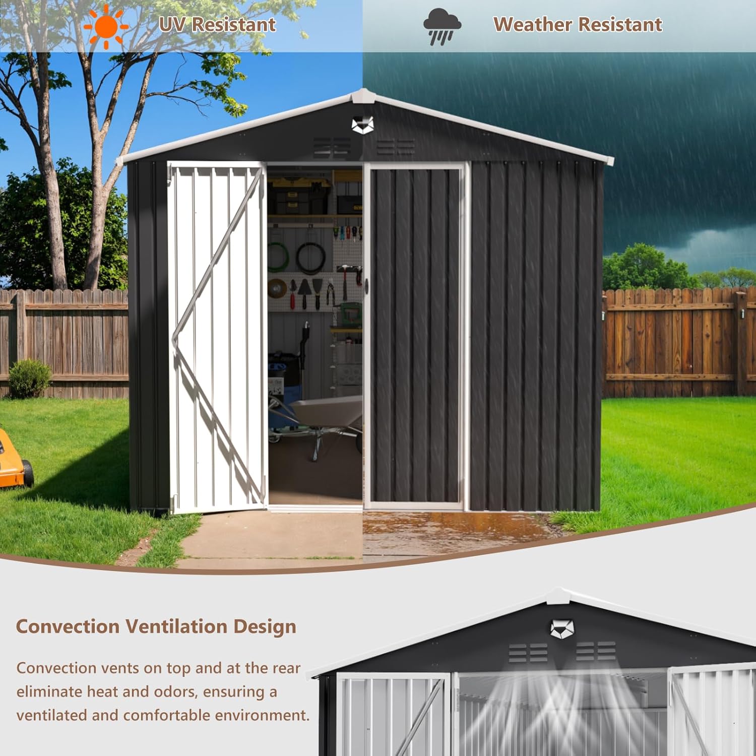 10x12 FT Metal Outdoor Storage - مراجعة Gardening Tools وسعره