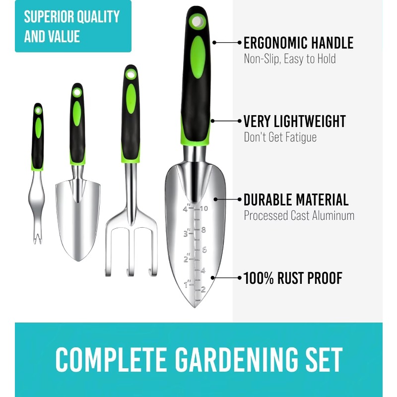 9 Pcs Ergonomic Garden Tool Se - مراجعة Gardening Tools Bag وسعره