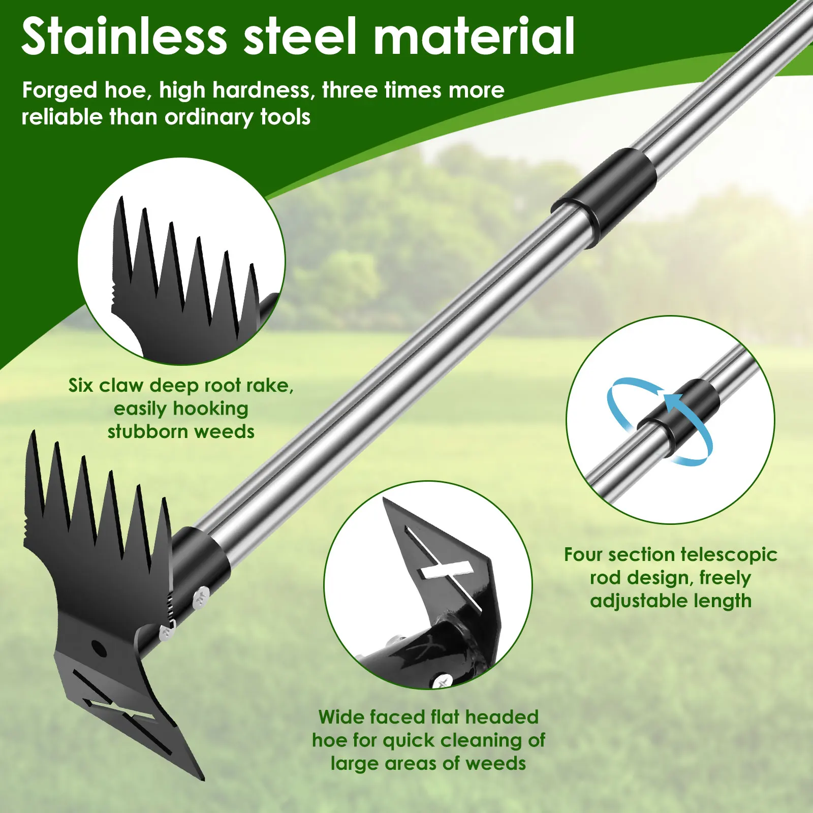 Garden Thatch Rake Stainless S - مراجعة Gardening Tools To Remove Grass وسعره