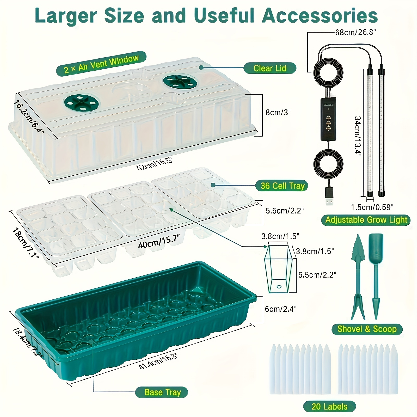 36-Cell Seed Starter Tray w/ G - مراجعة Seed Starter Trays وسعره