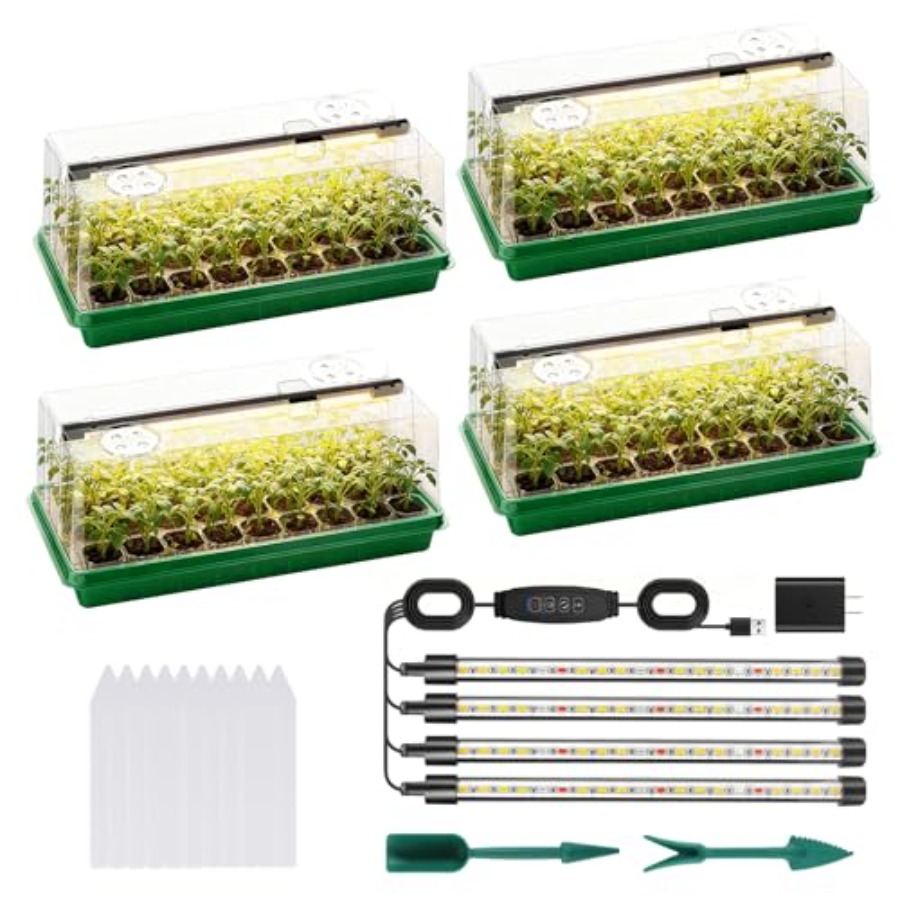 Seed Starter Tray with Grow Li - مراجعة Seed Starter Trays وسعره