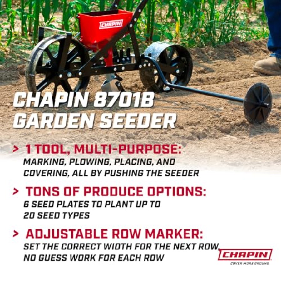 Garden Push Seeder Planter wit - مراجعة Garden Row Marker وسعره