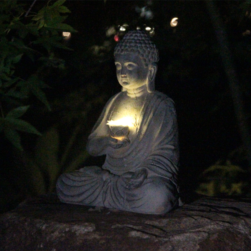Resin Solar Buddha Statue Scul - مراجعة Gardening Tools Store وسعره