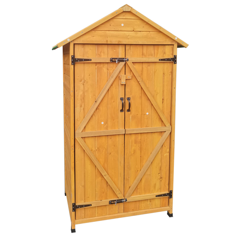 WOODEN SHED Natural for backya - مراجعة Gardening Tools Big وسعره