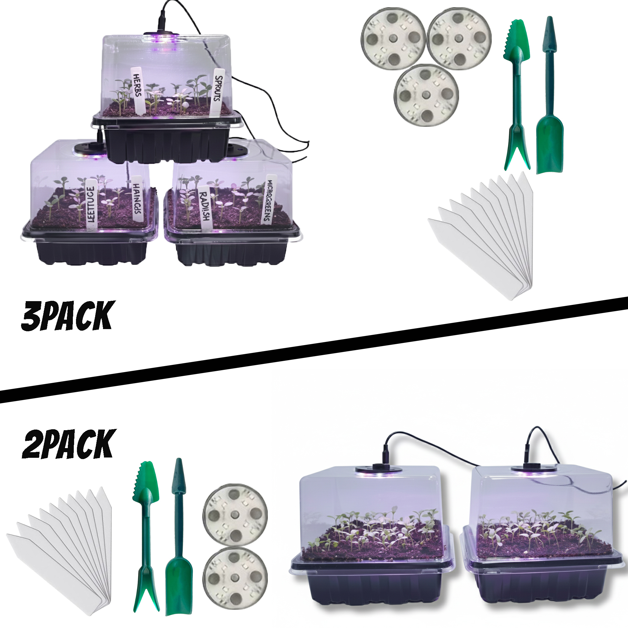 1/2/3-Pack 12/24/36-Cell Seed  - مراجعة Seed Starter Trays وسعره