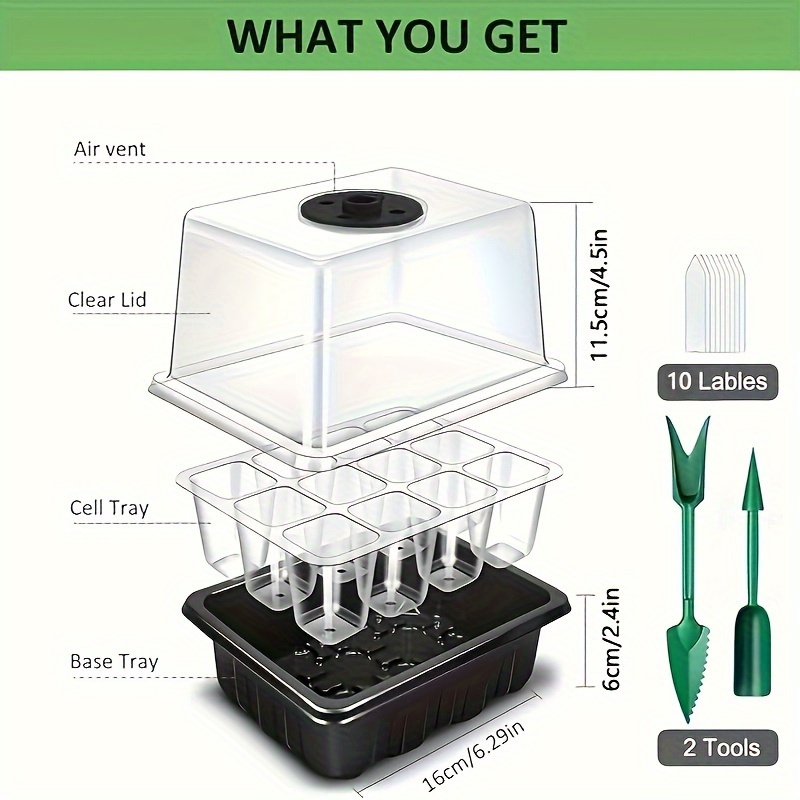 1/2/3-Pack 12/24/36-Cell Seed  - مراجعة Seed Starter Trays وسعره