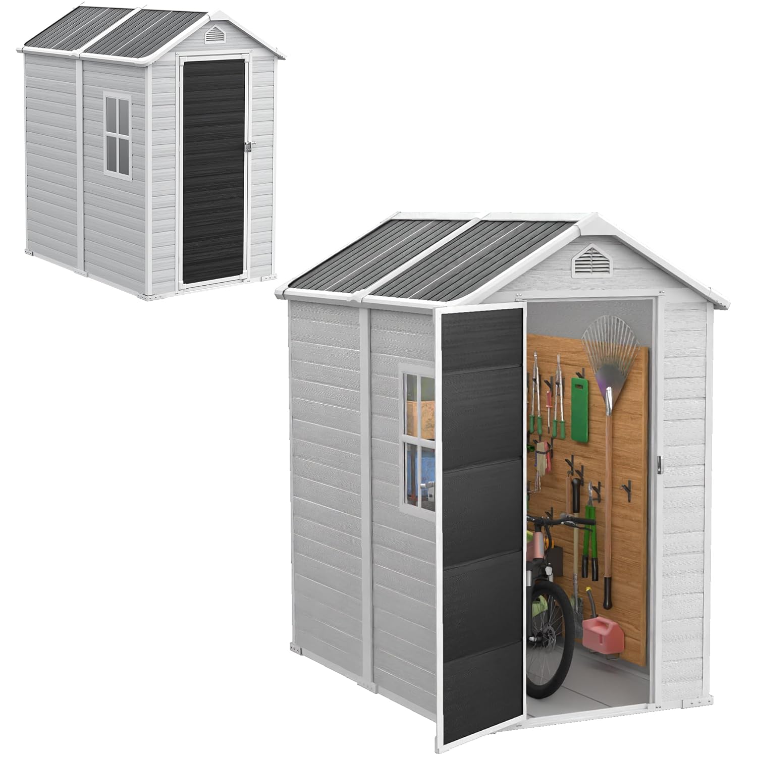 4x6 FT Plastic Storage Shed Wa - مراجعة Gardening Tools وسعره
