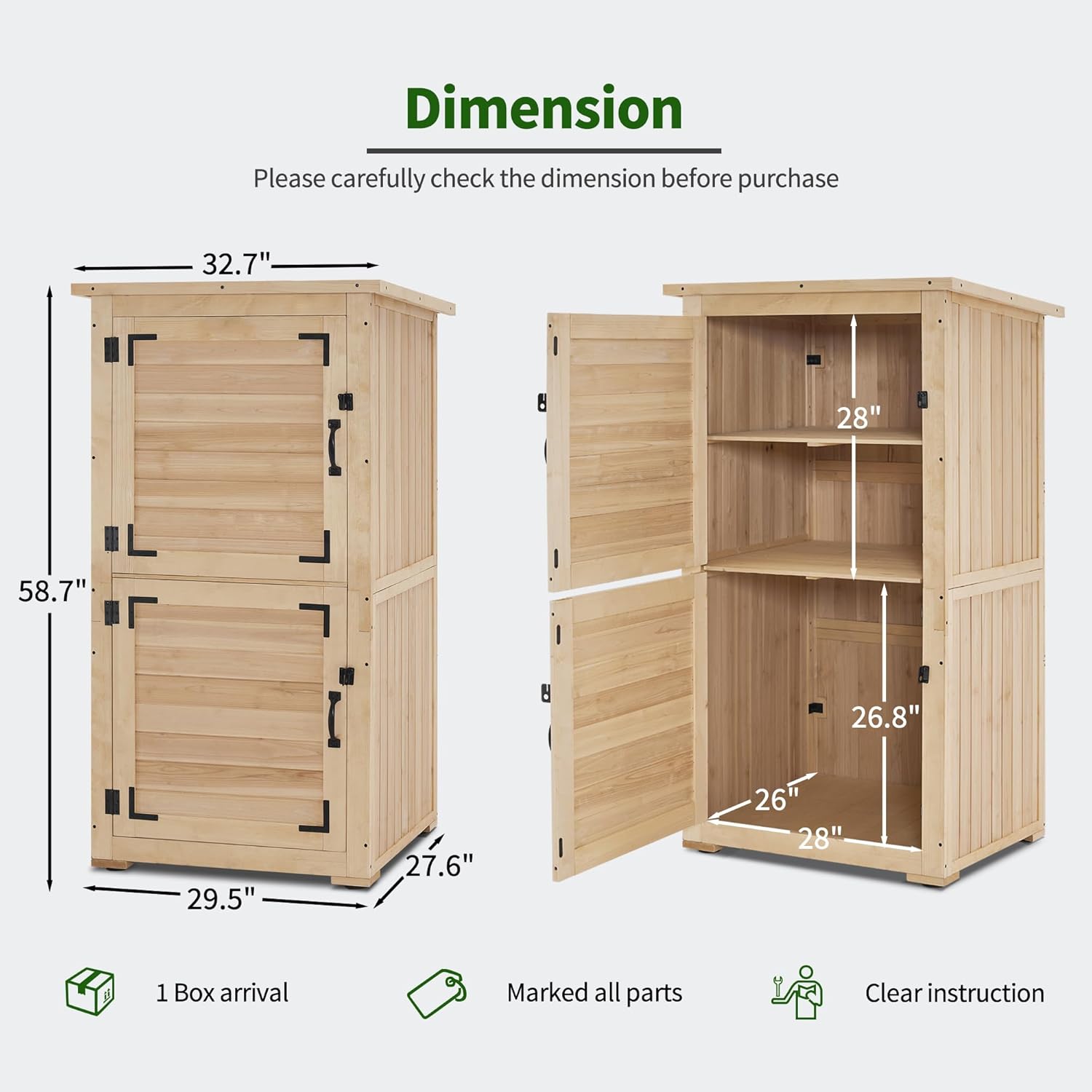 30in Deep Wood Outdoor Storage - مراجعة Gardening Tools وسعره