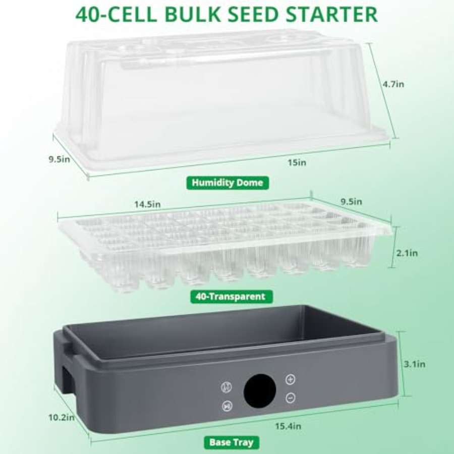 Seed Starter Tray with Grow Li - مراجعة Seed Starter Trays وسعره