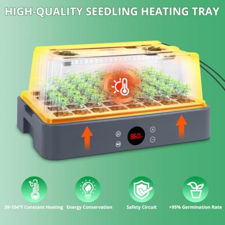 Seed Starter Tray with Grow Li - مراجعة Seed Starter Trays وسعره