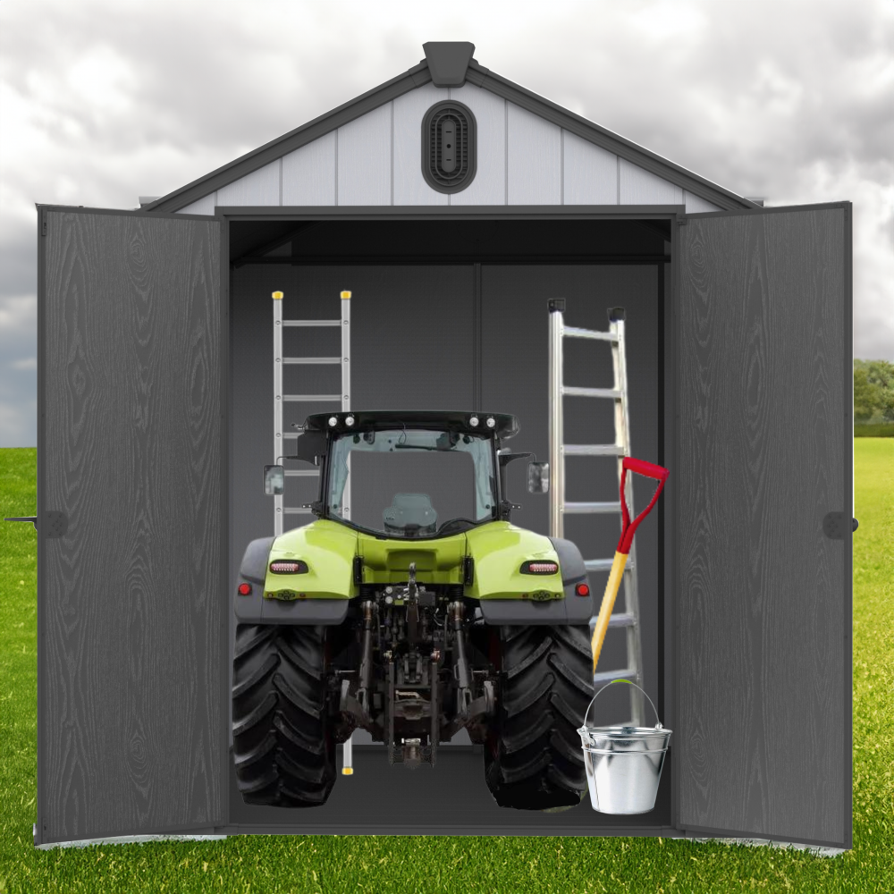 6*8ft plastic storage shed for - مراجعة Gardening Tools Big وسعره