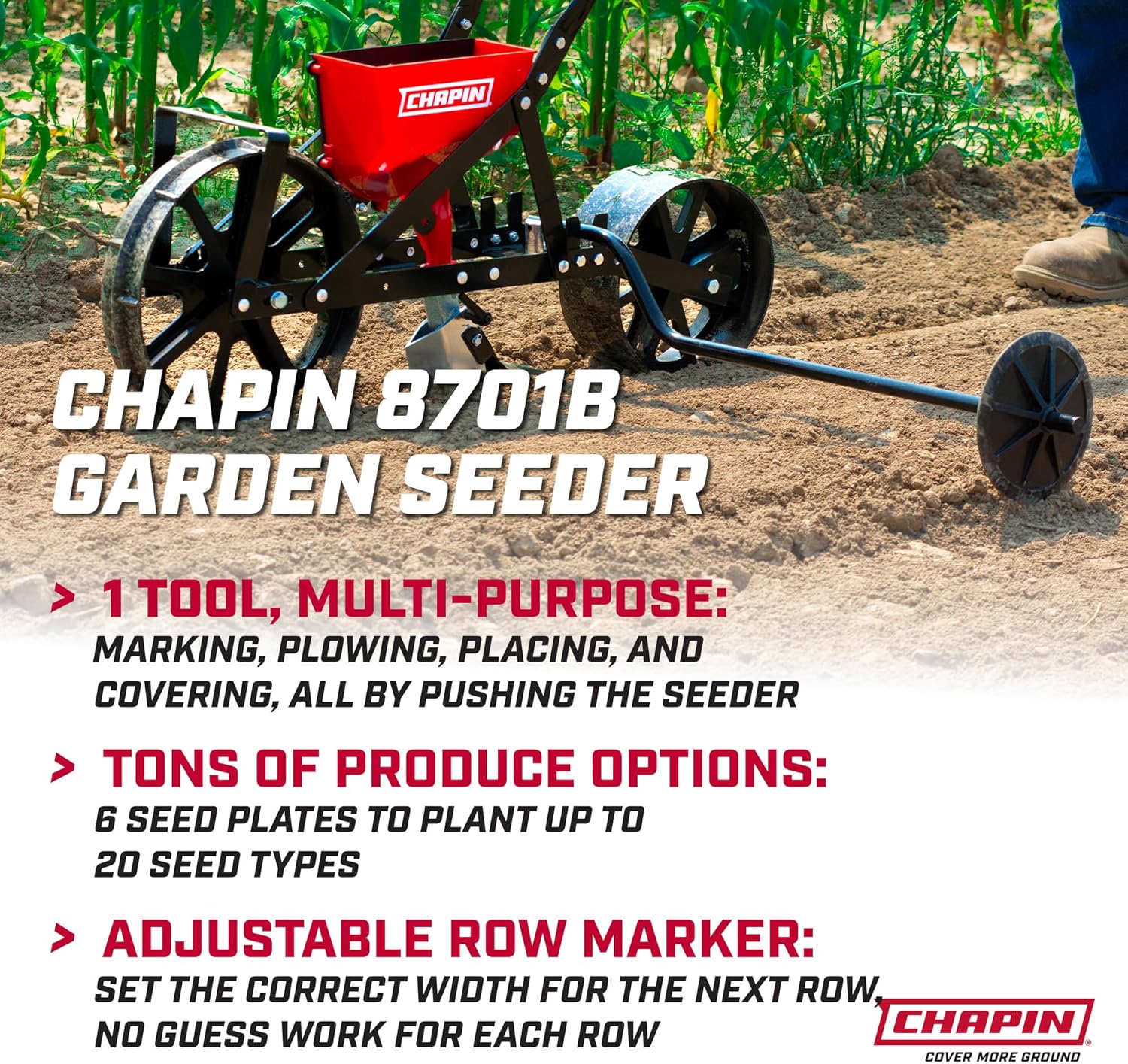 Garden Push Seeder Planter wit - مراجعة Garden Row Marker وسعره