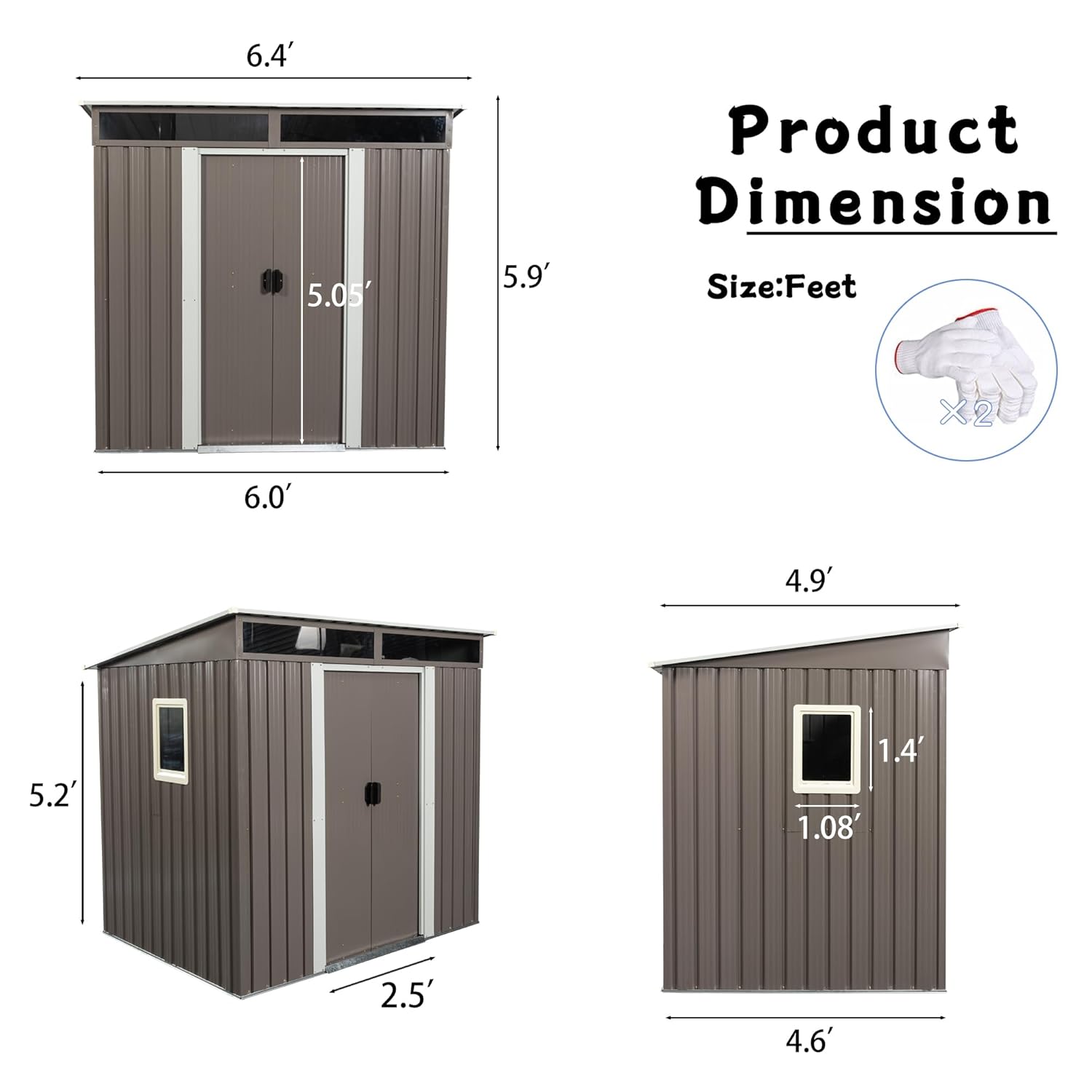 6X5 FT Outdoor Storage Shed, W - مراجعة Gardening Tools وسعره