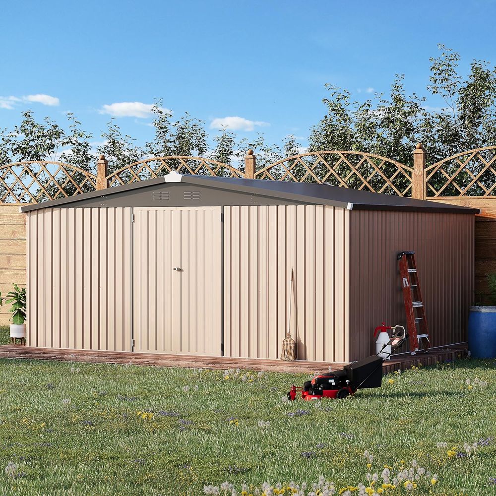14' x 12' Outdoor Metal Storag - مراجعة Gardening Tools وسعره