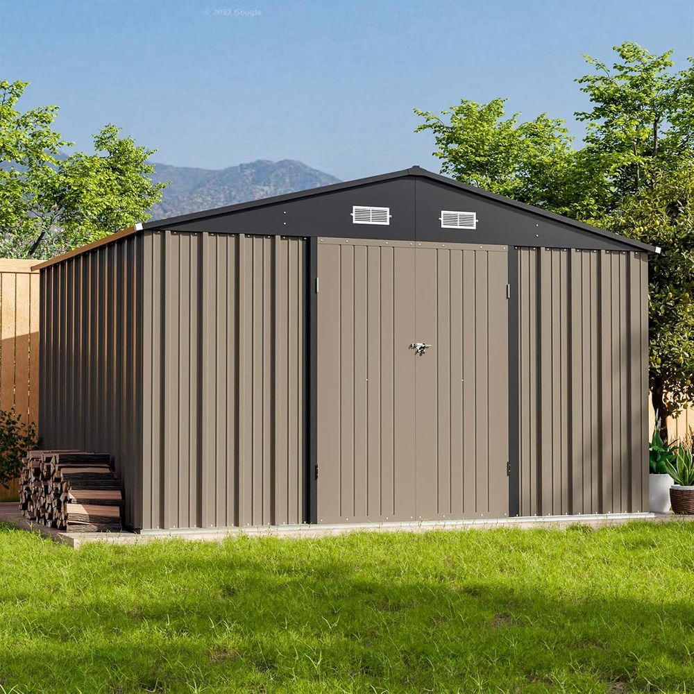 10x8ft Outdoor Storage Shed -  - مراجعة Gardening Tools وسعره