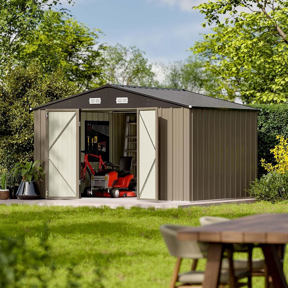 10x8ft Outdoor Storage Shed -  - مراجعة Gardening Tools وسعره
