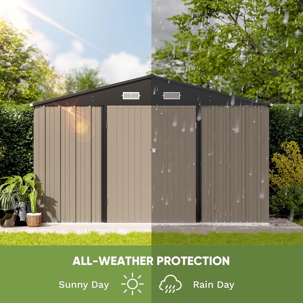 10x8ft Outdoor Storage Shed -  - مراجعة Gardening Tools وسعره