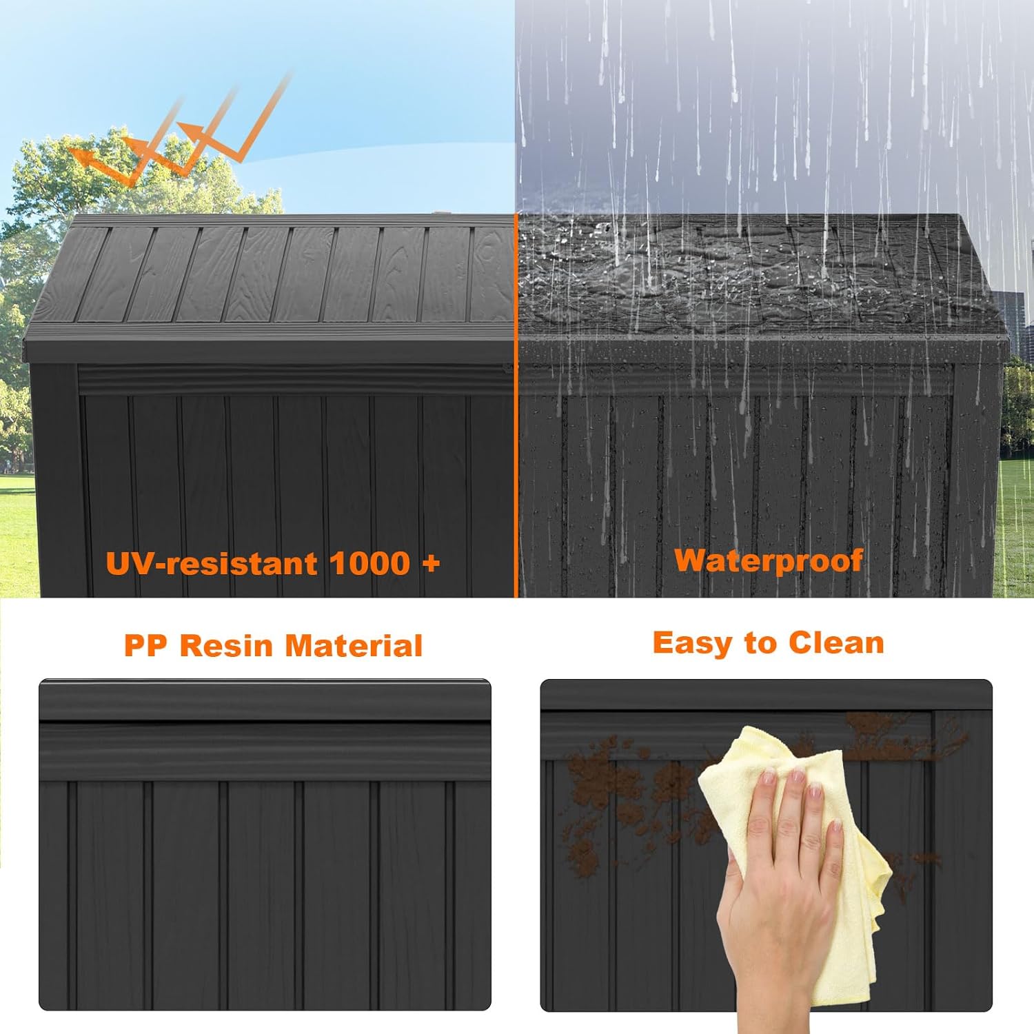 180Gal Lockable Resin Deck Box - مراجعة Gardening Tools وسعره