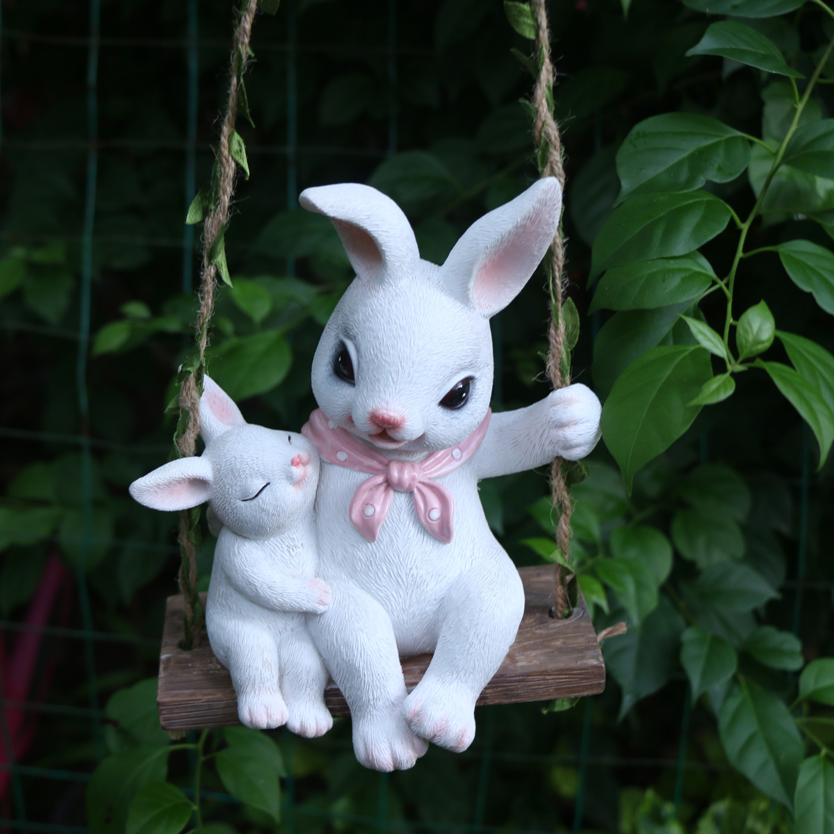 Adorable 1pc Resin Swing Rabbi - مراجعة Gardening Tools Store وسعره